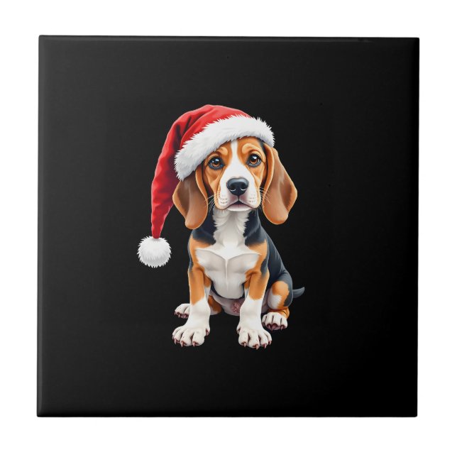 Beagle Christmas Dog Long Sleeve T-Shirt Tile (Front)