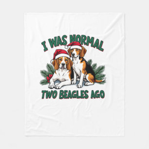Beagle Christmas Dog Owner Xmas Holiday Pajama Fleece Blanket