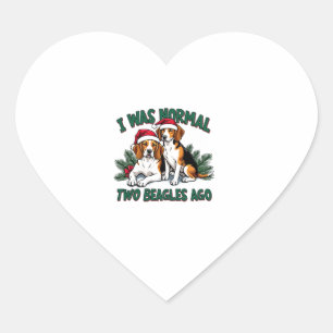 Beagle Christmas Dog Owner Xmas Holiday Pajama Heart Sticker