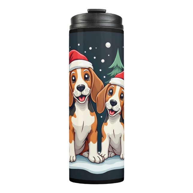 Beagle Christmas Dog Owner Xmas Holiday Pajama Lon Thermal Tumbler (Front)