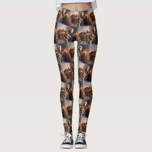 Beagle Christmas Festive Season Leggings