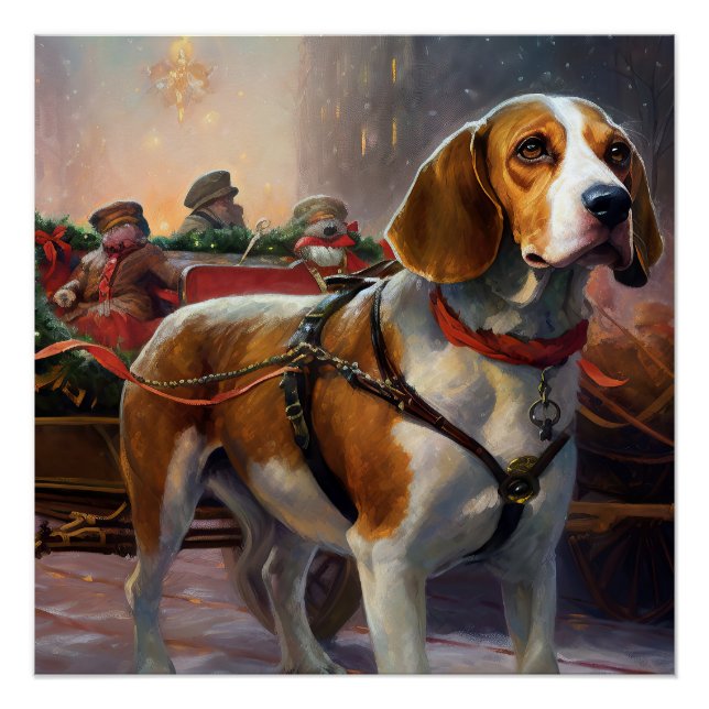 Beagle Christmas Festive Season  Poster (Front)