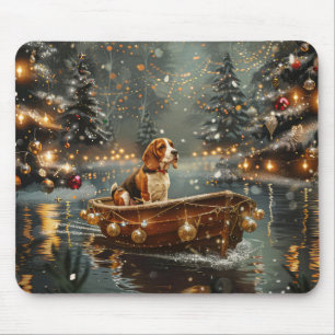 Beagle Christmas Festive Voyage Mouse Pad
