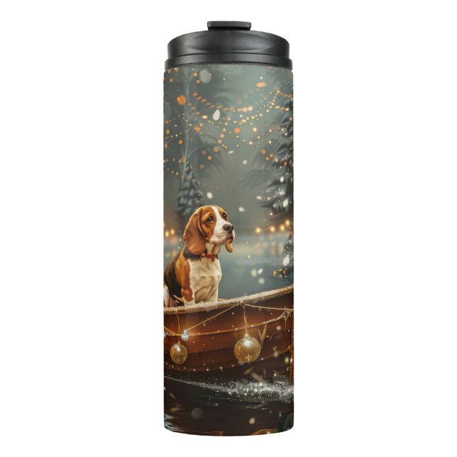 Beagle Christmas Festive Voyage Thermal Tumbler (Front)