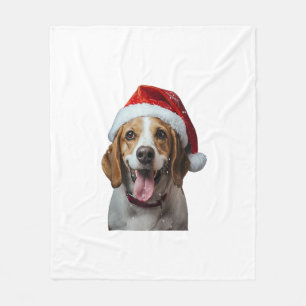 Beagle Christmas  Fleece Blanket