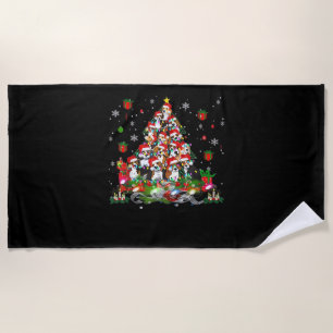 Beagle Christmas Funny Tees Beagle Xmas Tree Dog E Beach Towel
