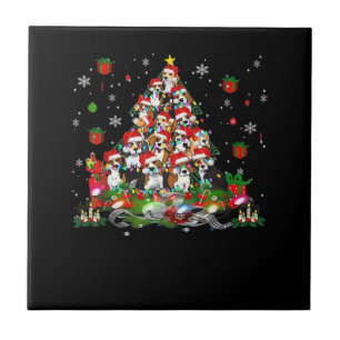 Beagle Christmas Funny Tees Beagle Xmas Tree Dog E Tile