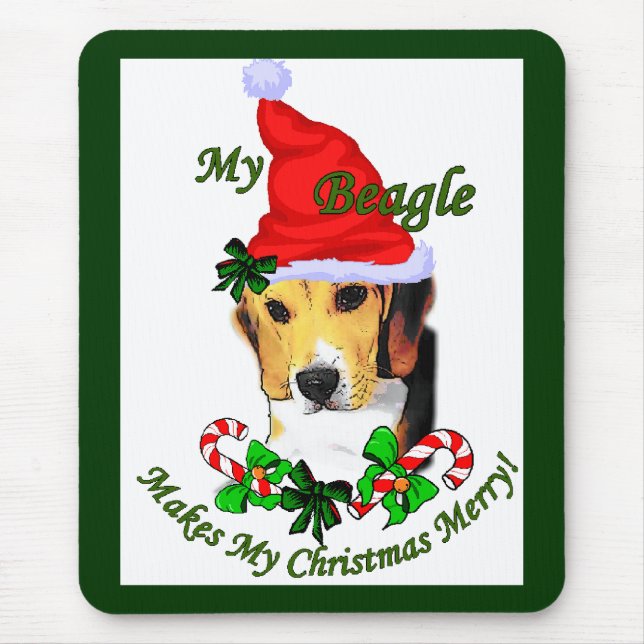 Beagle Christmas Gifts Mouse Pad (Front)