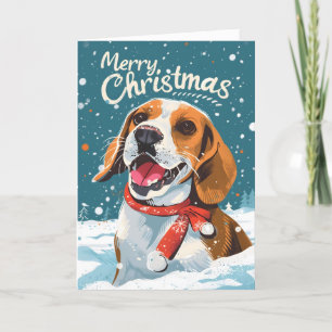 Beagle Christmas  Holiday Card