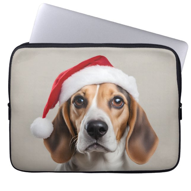 Beagle Christmas Laptop Sleeve (Front)