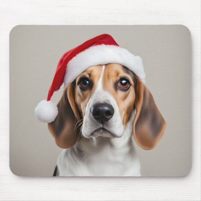 Beagle Christmas Mouse Pad (Front)