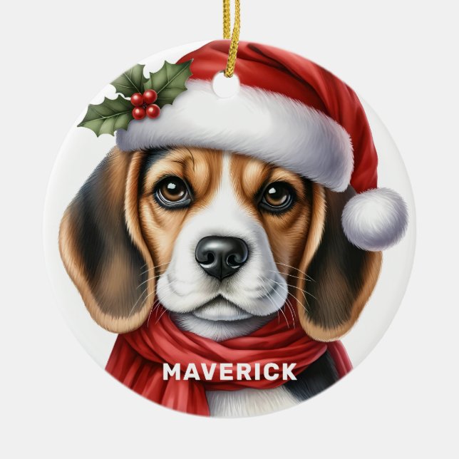 Beagle Christmas Ornament (Front)