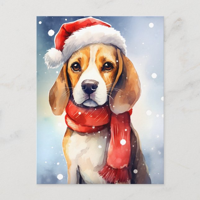 Beagle Christmas Postcard (Front)