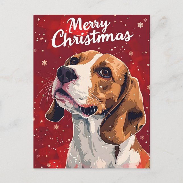 Beagle Christmas Postcard (Front)