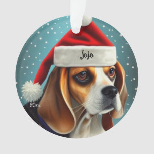 Beagle, Christmas, Santa Dog Ornament