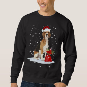 Beagle Christmas  Santa Hat Animal  Kids Sweatshirt