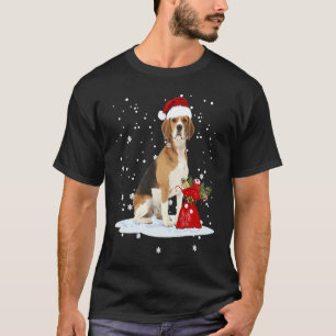 Beagle Christmas  Santa Hat Animal  Kids T-Shirt