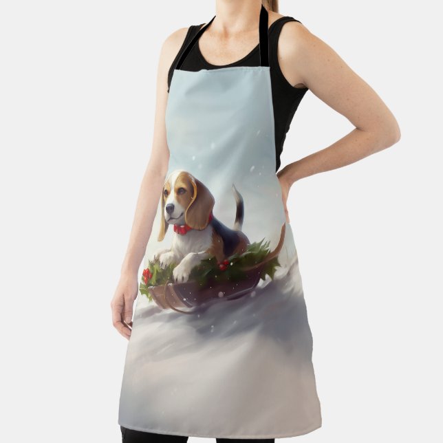 Beagle Christmas snow winter  Apron (Insitu)