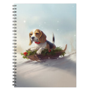 Beagle Christmas snow winter  Notebook