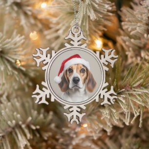 Beagle Christmas Snowflake Pewter Christmas Ornament
