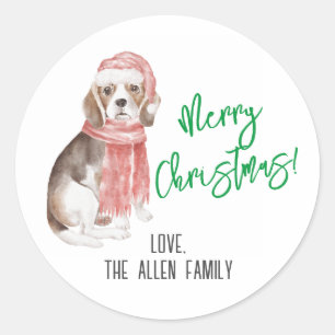 Beagle Christmas Sticker