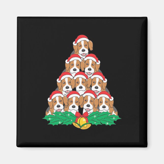 Beagle Christmas Tree Beagle Dog Lover Holidays  Magnet (Front)