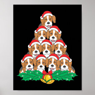 Beagle Christmas Tree Beagle Dog Lover Holidays Poster