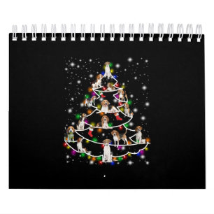 Beagle Christmas Tree Covered By Flashlight Calendar