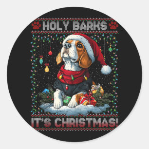 Beagle Christmas Tree Lights Decorations Dog Lover Classic Round Sticker