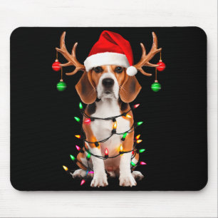 Beagle Christmas Tree Shirt Beagle Santa Hat Lover Mouse Pad