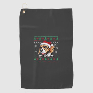 Beagle Christmas Uglyer Dog Xmas Oversized T-Shirt Golf Towel