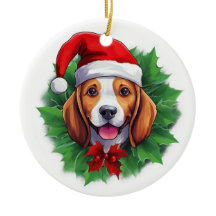 Beagle Christmas wreath