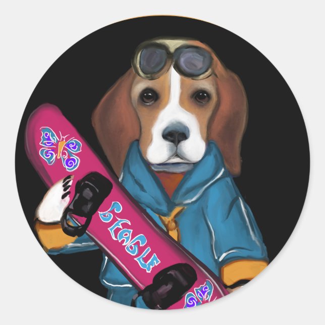  BEAGLE CLASSIC ROUND STICKER (Front)