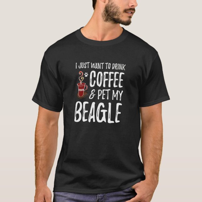 Beagle Coffee Drinker S T-Shirt (Front)