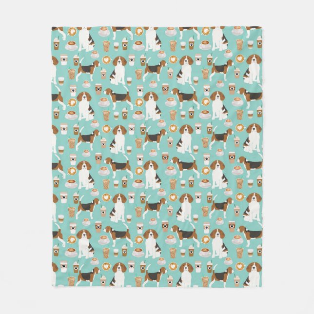 Beagle Coffee Throw Blanket (Front)