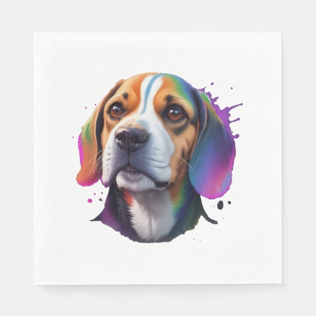 beagle colourful   napkin (Front)