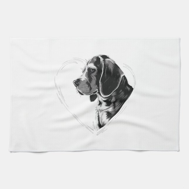 Beagle Copy Copy Tea Towel (Horizontal)