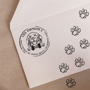 Beagle Custom Family Return Address     Rubber Stamp
