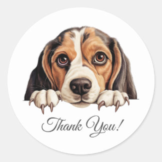 Beagle  Cute Dog Thank You Classic Round Sticker