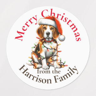 Beagle Cute Pet Watercolor Christmas Wishes