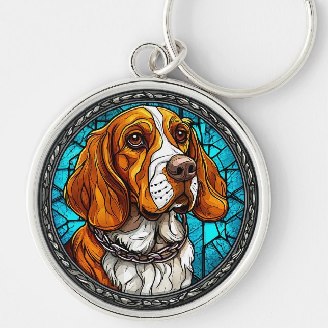 Beagle Cute Portrait For Dog Lovers Gift Key Ring (Front)
