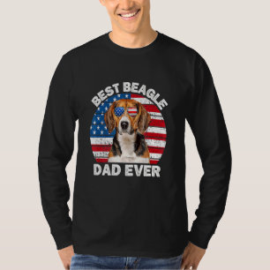 Beagle Dad American Flag Cute Beagle Dog Patriotic T-Shirt