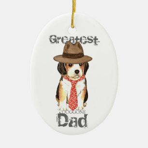 Beagle Dad Ceramic Ornament