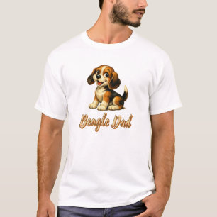 Beagle Dad Cute Vintage Puppy T-Shirt