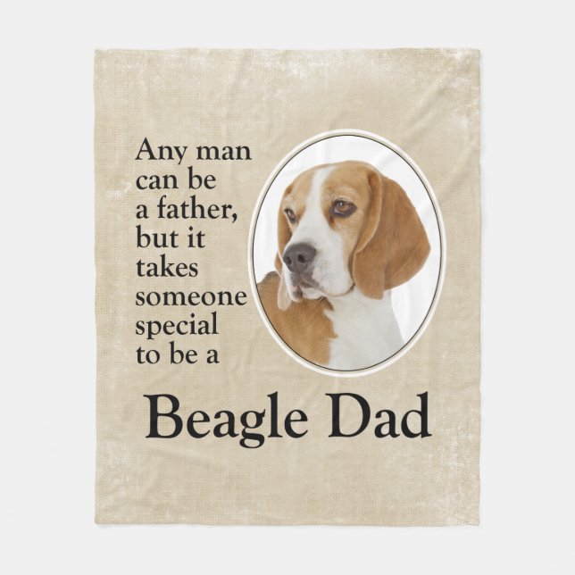 Beagle Dad Fleece Blanket (Front)