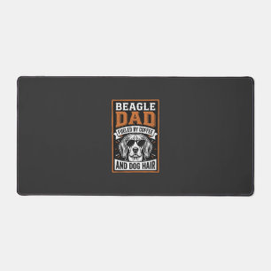 Beagle Dad Fuelled by Coffee and Dog Hair Desk Mat