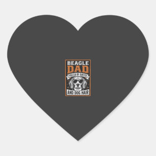 Beagle Dad Fuelled by Coffee and Dog Hair Heart Sticker