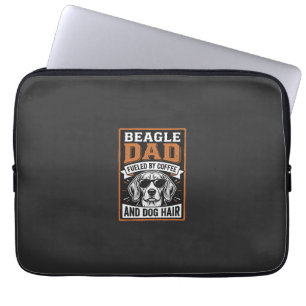 Beagle Dad Fuelled by Coffee and Dog Hair Laptop Sleeve