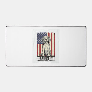 Beagle Dad Patriotic Vintage Dog Shirt Design_1 Desk Mat