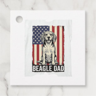 Beagle Dad Patriotic Vintage Dog Shirt Design_1 Favour Tags